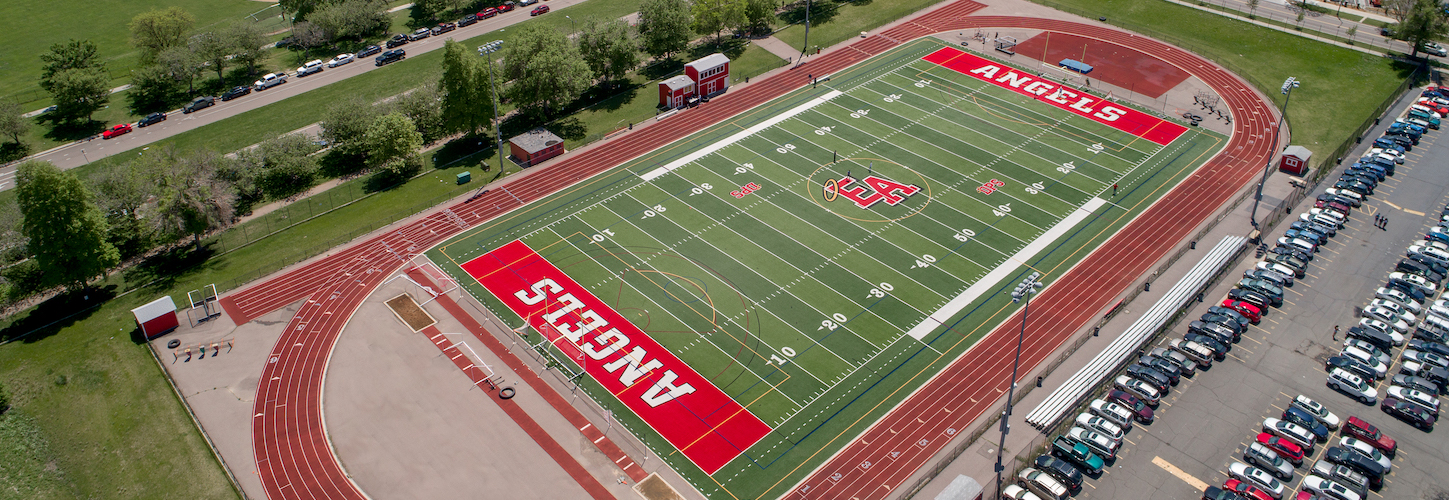 Football field aerial view